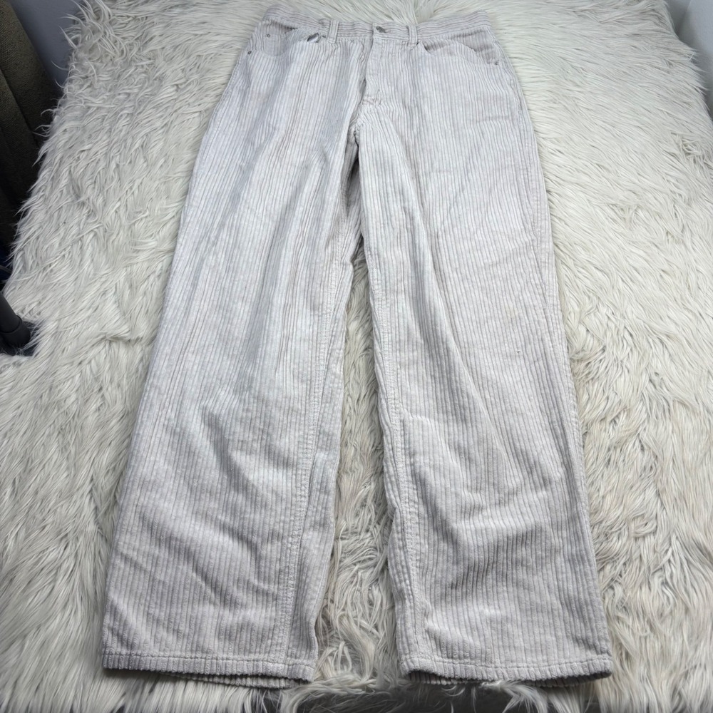 BDG Women's 31 Ivory Chunky Corduroy High Rise Baggy Pants Fall